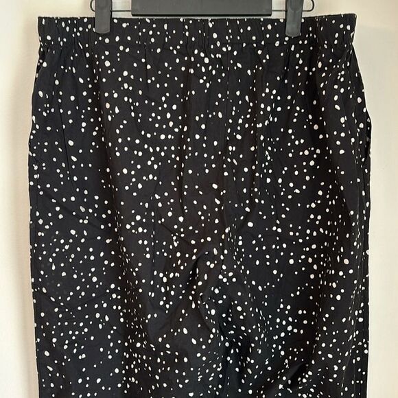 Eileen Fisher Women organic cotton Black & White Polka Dot pull on Pants large - Picture 7 of 10